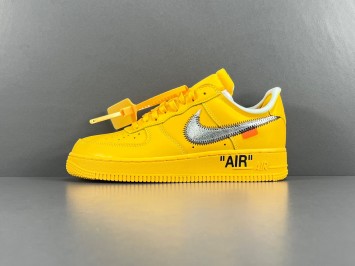 WM 나이키 x 오프화이트 에어포스 1 '07 유니버시티 골드 DD1876-700
