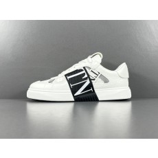 GOD 발렌티노 송아지 가죽 & 패브릭 밴드 VL7N 로우탑 스니커즈 화이트 블랙 2Y2S0C58WRQ24P